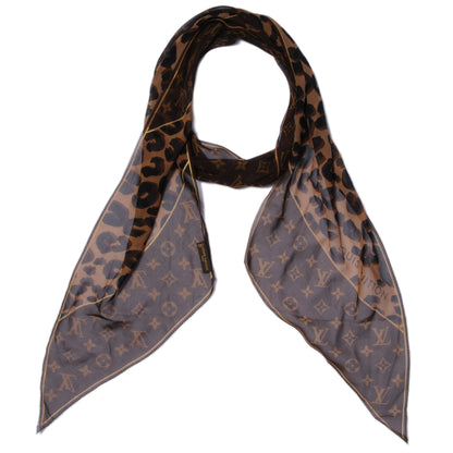Louis Vuitton Silk Leopard and Monogram Scarf 1 of 5