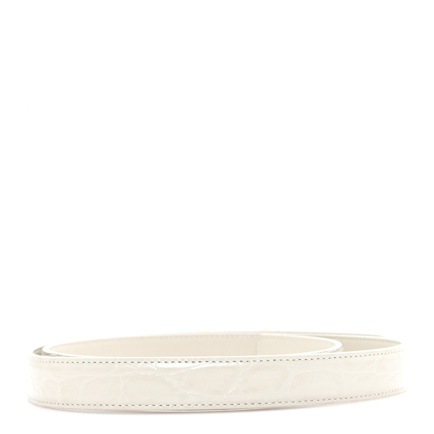 Calfskin Crocodile Embossed Maillon 20mm Cintura Belt 85 34 Crema Soft