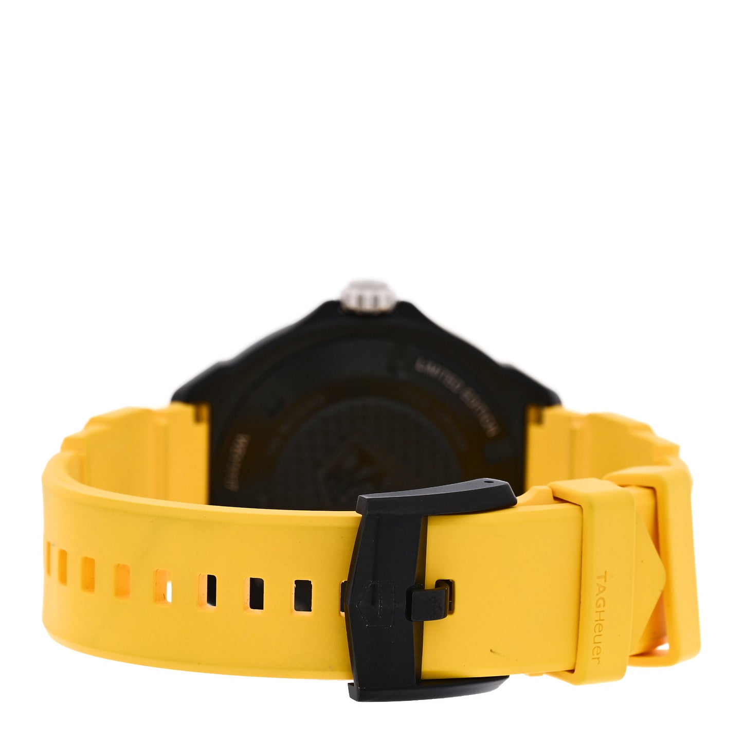 DLC Stainless Steel Rubber 38mm Formula 1 Solargraph Quartz Watch Black Yellow WBY1117