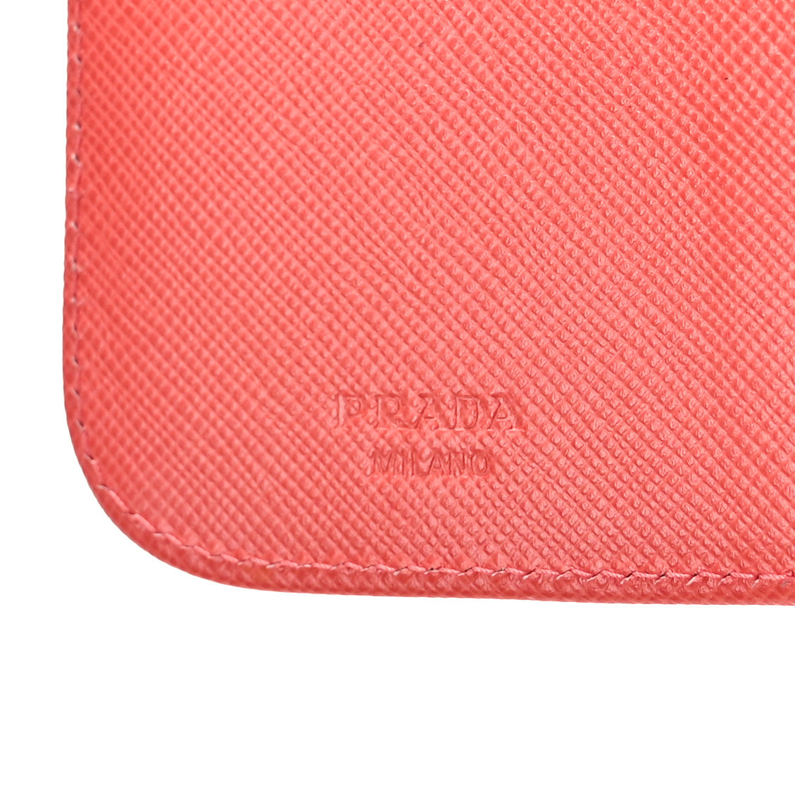 Saffiano Triangle Compact Zip Around Wallet Pink