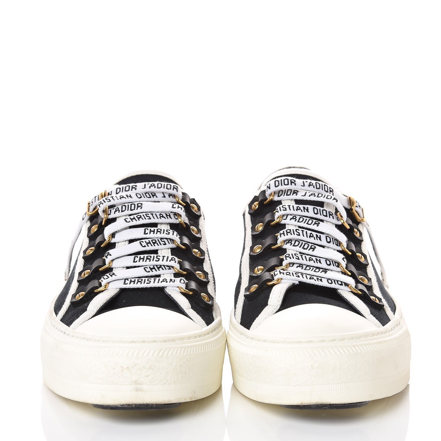 Christian Dior Canvas Walk'n Dior Low Top Sneakers 38.5 Black White 2 of 16