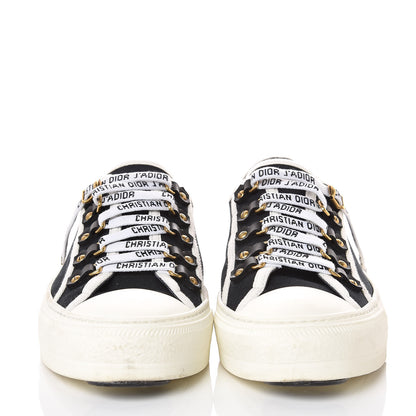 Christian Dior Canvas Walk'n Dior Low Top Sneakers 38.5 Black White 2 of 16