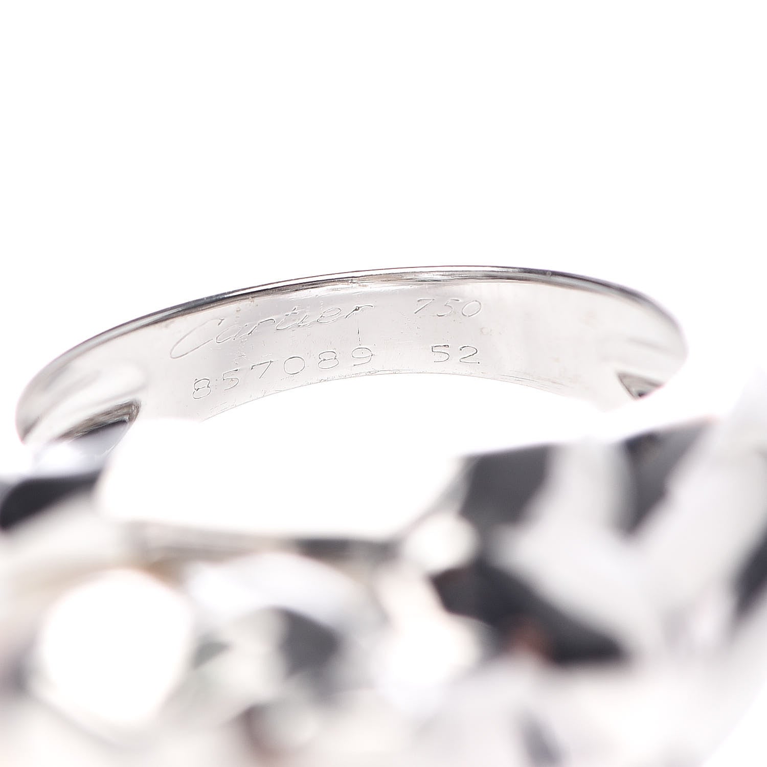 Cartier 18K White Gold Pearl Black Onyx Emerald Panthere De Ring 52 6 5 of 5