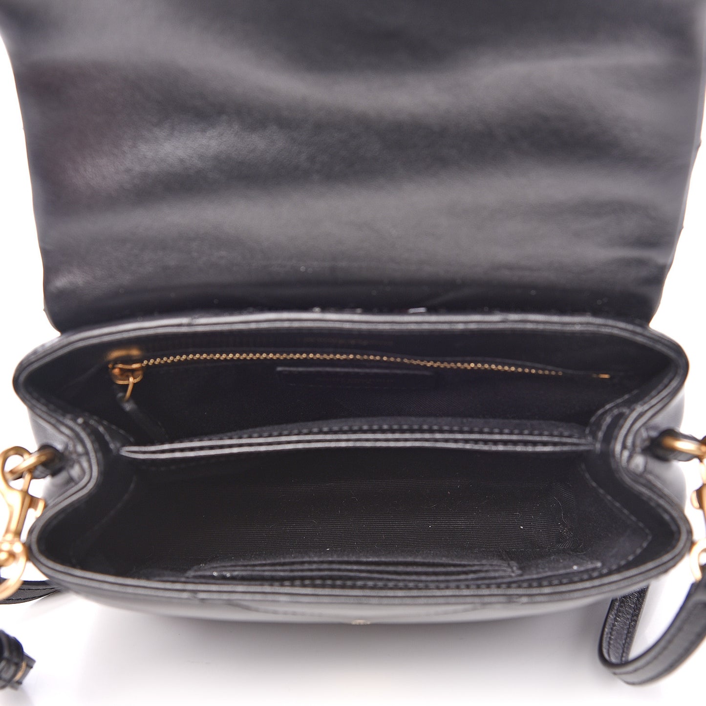 Calfskin Y Quilted Monogram Toy Loulou Crossbody Bag Black