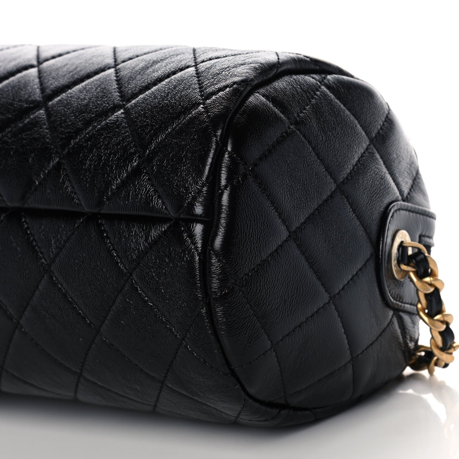 Chanel Shiny Lambskin Quilted Fashion Therapy Bowling Bag Black 9 of 12