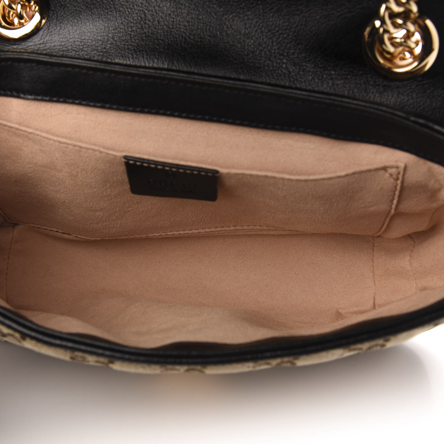 Gucci Monogram Matelasse Diagonal Mini GG Marmont Shoulder Bag Beige Black 5 of 11
