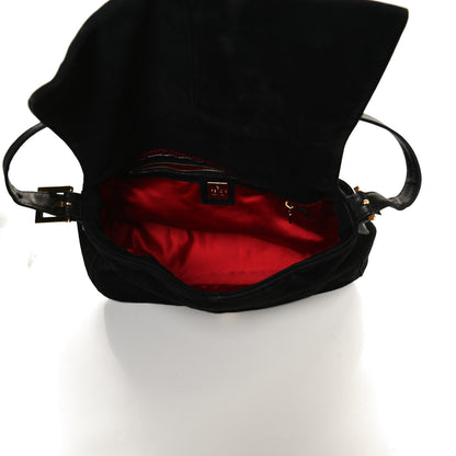 Fendi Suede Calfskin Mama Baguette Black 4 of 10