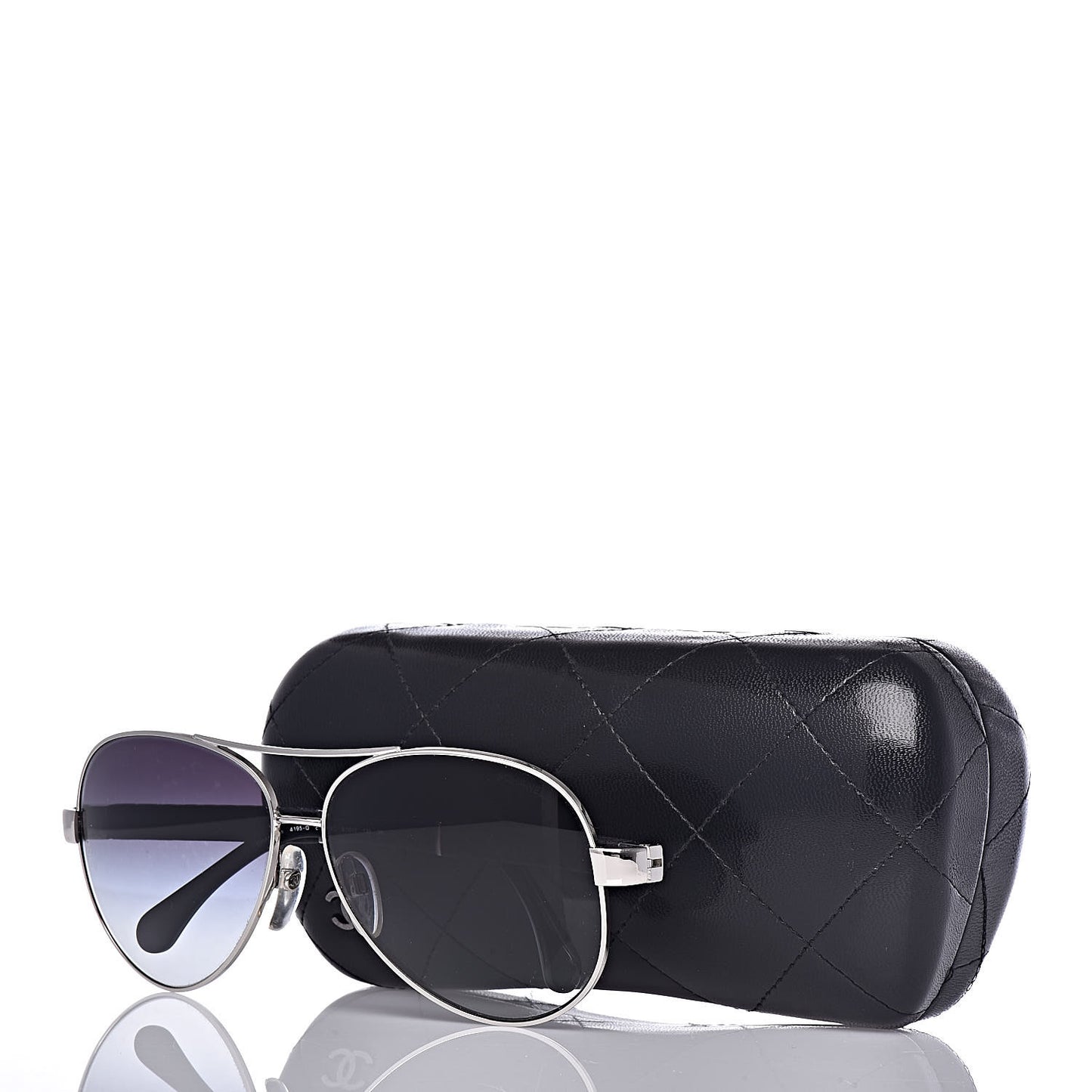 Lambskin Quilted CC Aviator Sunglasses 4195-Q Black