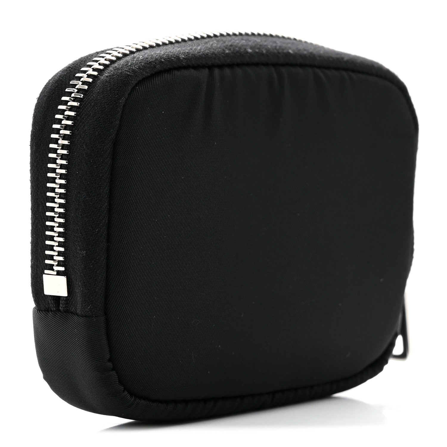 Prada Tessuto Nylon Compact Zip Around Coin Pouch Black 3 of 8