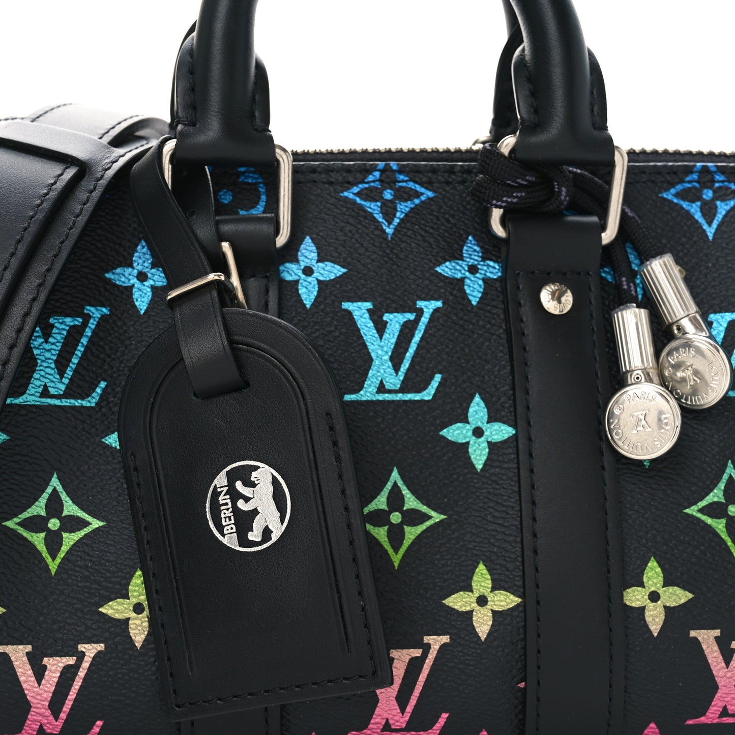 Monogram Iridescent Keepall Bandouliere 25 Black