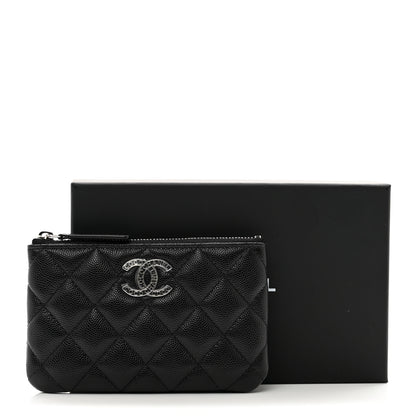 Chanel Caviar Quilted CC Logo Small Pouch Black 8 of 8