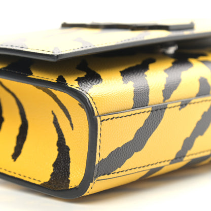 Saint Laurent Grain De Poudre Zebra Print Small Classic Monogram Kate Satchel Yellow 8 of 9