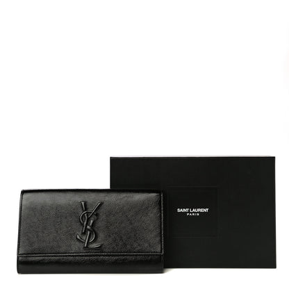 Saint Laurent Textured Patent Monogram Large Belle De Jour Clutch Black 13 of 13