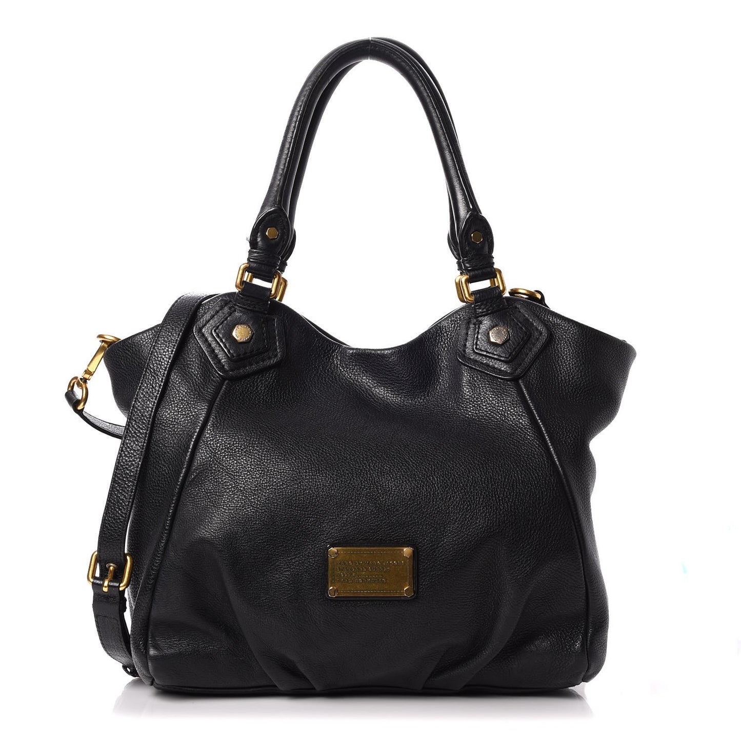 MARC By Pebbled Calfskin Classic Q Francesca Tote Black