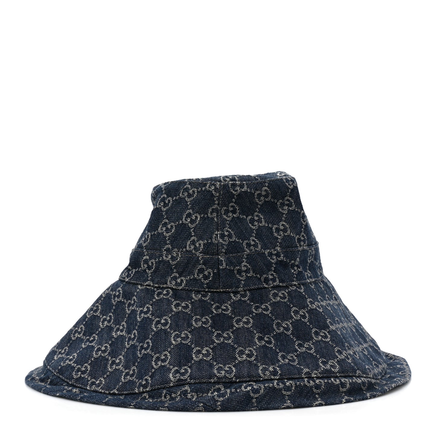 Eco Washed Denim GG Monogram Brim Hat M Blue