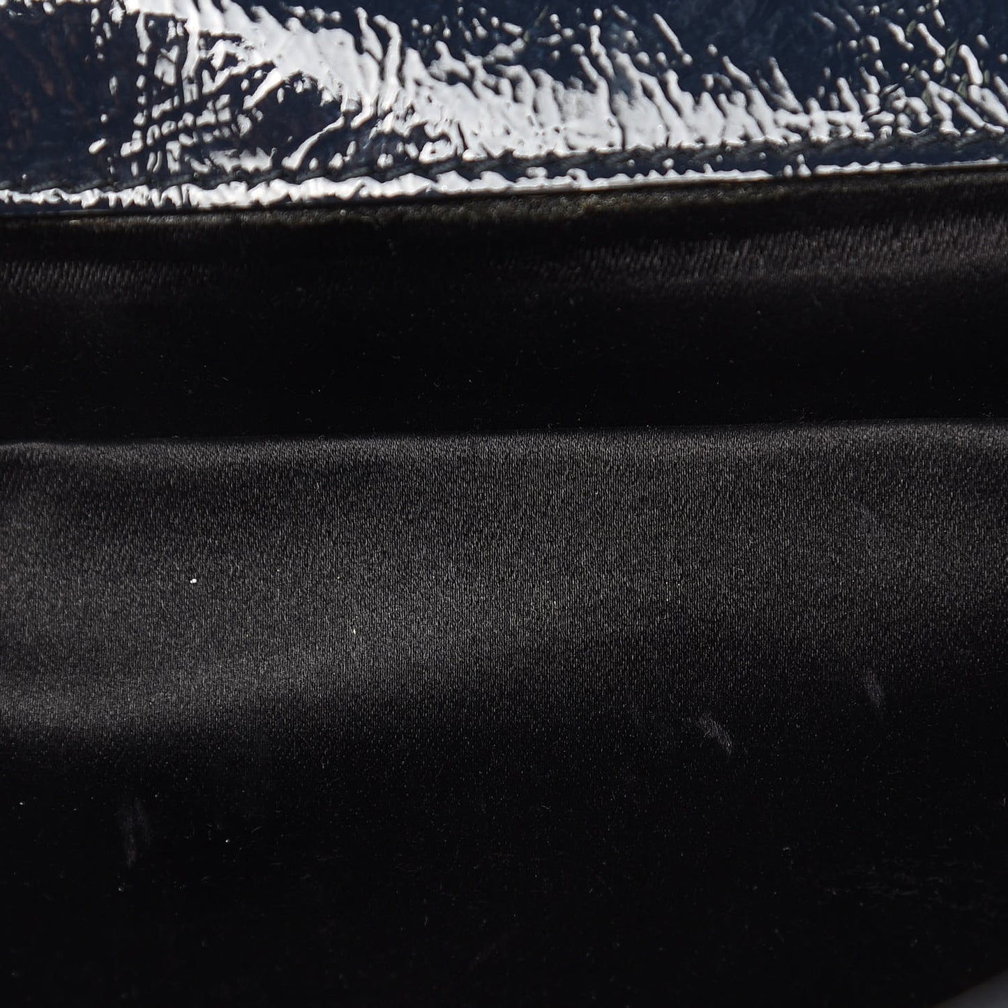 Textured Patent Calfskin Large Belle De Jour Clutch Deep Marine