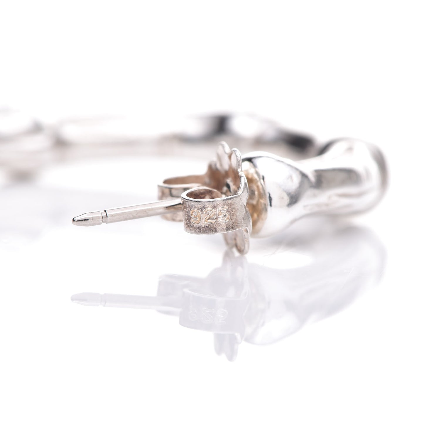 Sterling Silver Bamboo Hoop Earrings