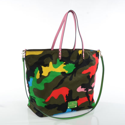 Valentino Garavani Nylon Psychedelic Camo Rockstud Easy Tote Multicolor 3 of 8