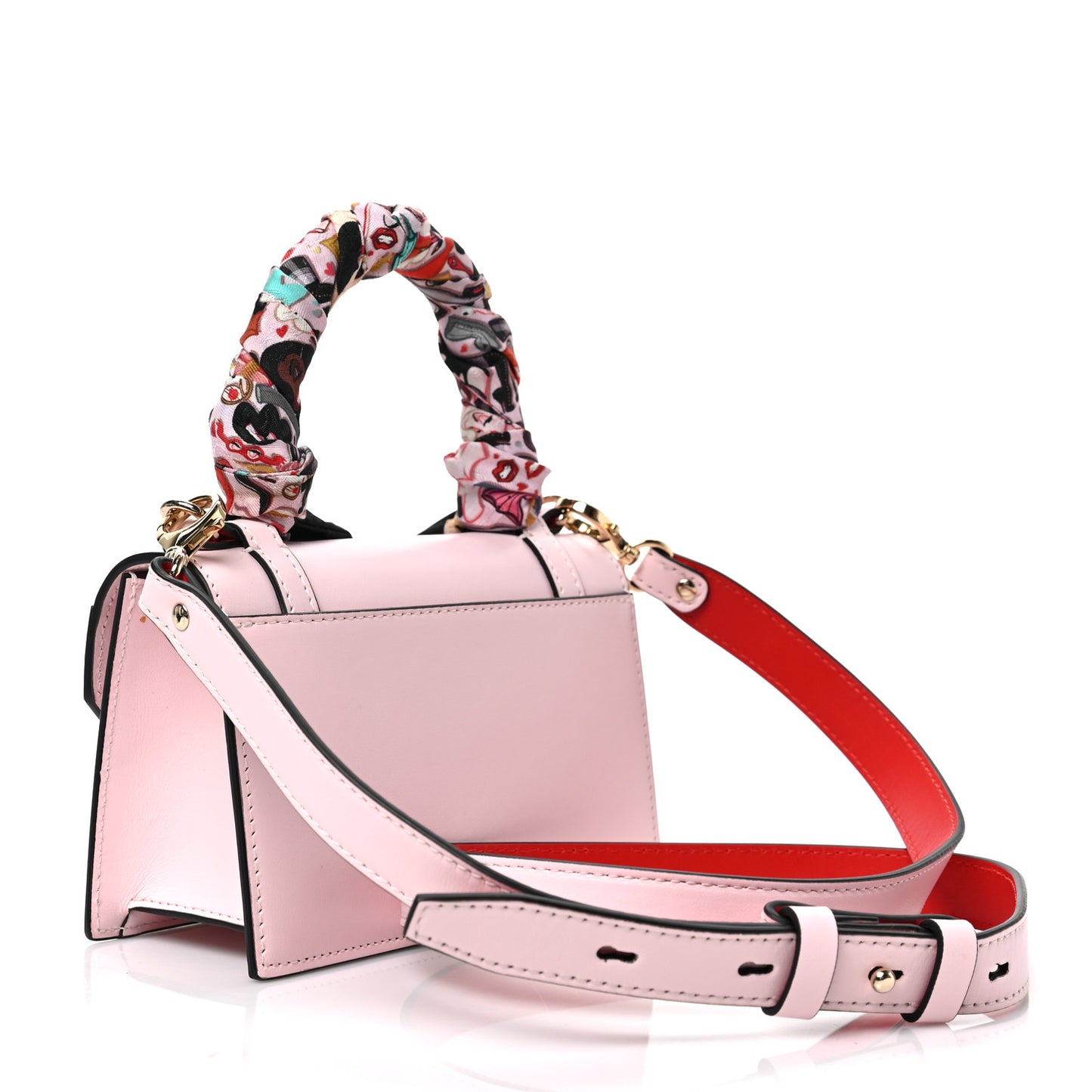 Grained Calfskin Mini Elisa Top Handle Bag Pink