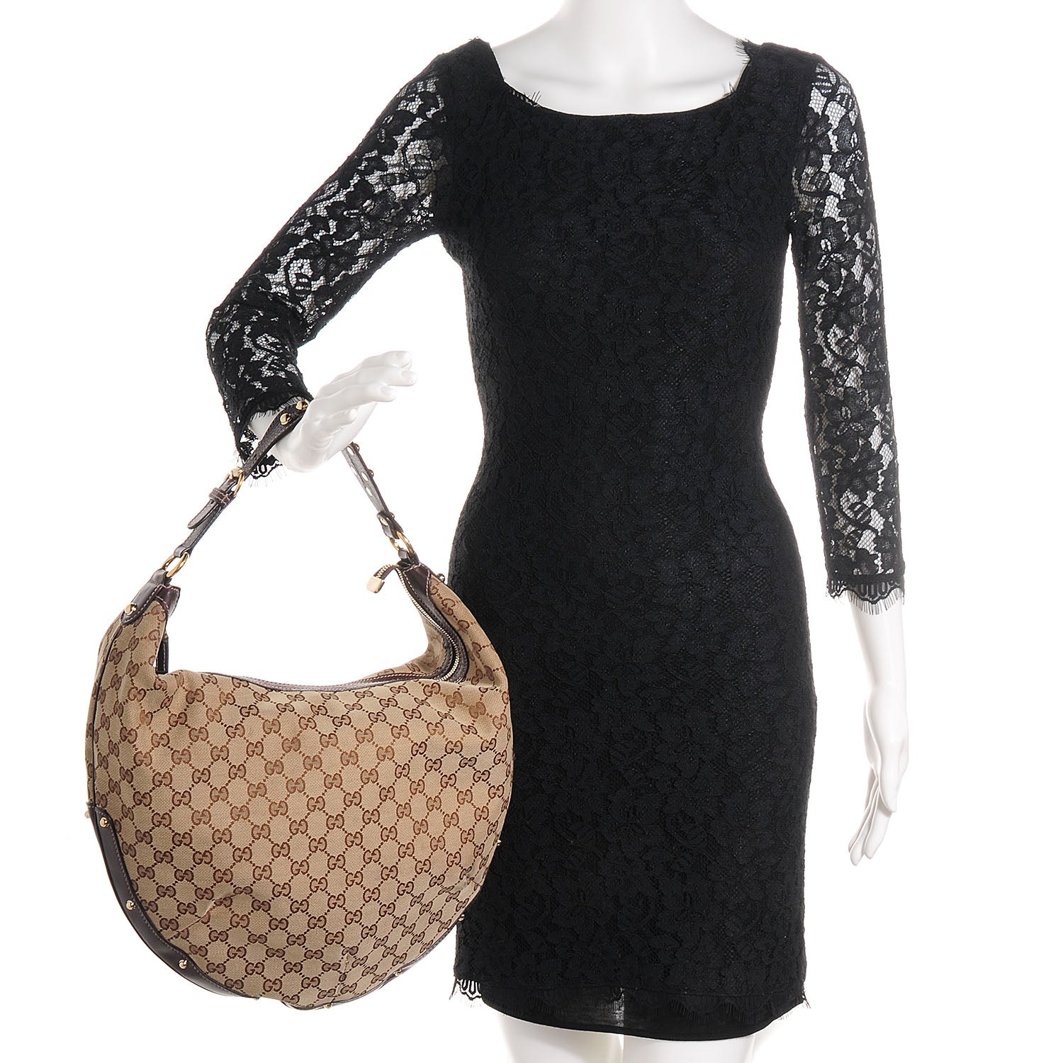 Gucci Monogram Biba Hobo Brown 2 of 7