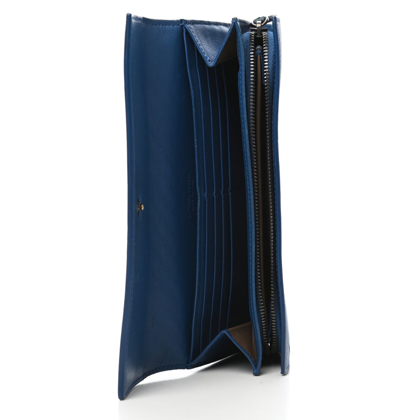 Nappa Intrecciato Continental Wallet Blue