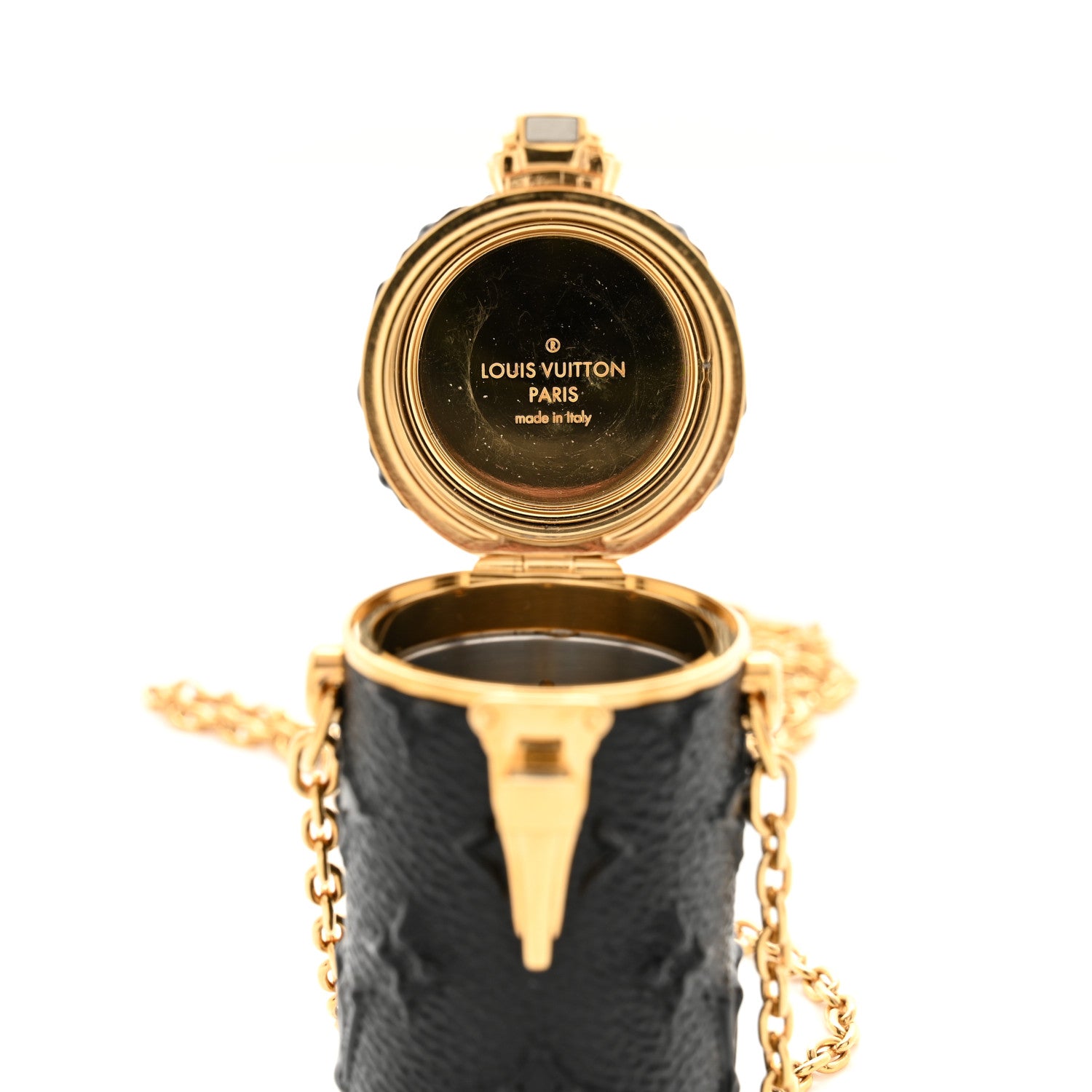 Louis Vuitton Monogram Midnight Embossed Chain Lipstick Case Black 5 of 6