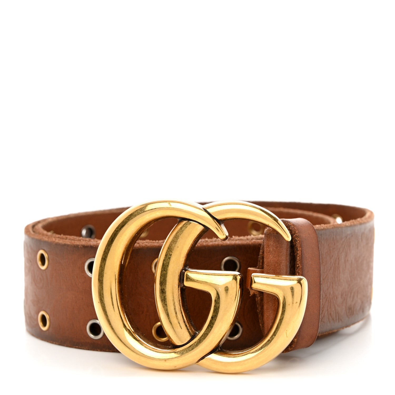 Gucci Faded Calfskin Grommet Double G 40mm Belt 65 26 Cuir 1 of 6