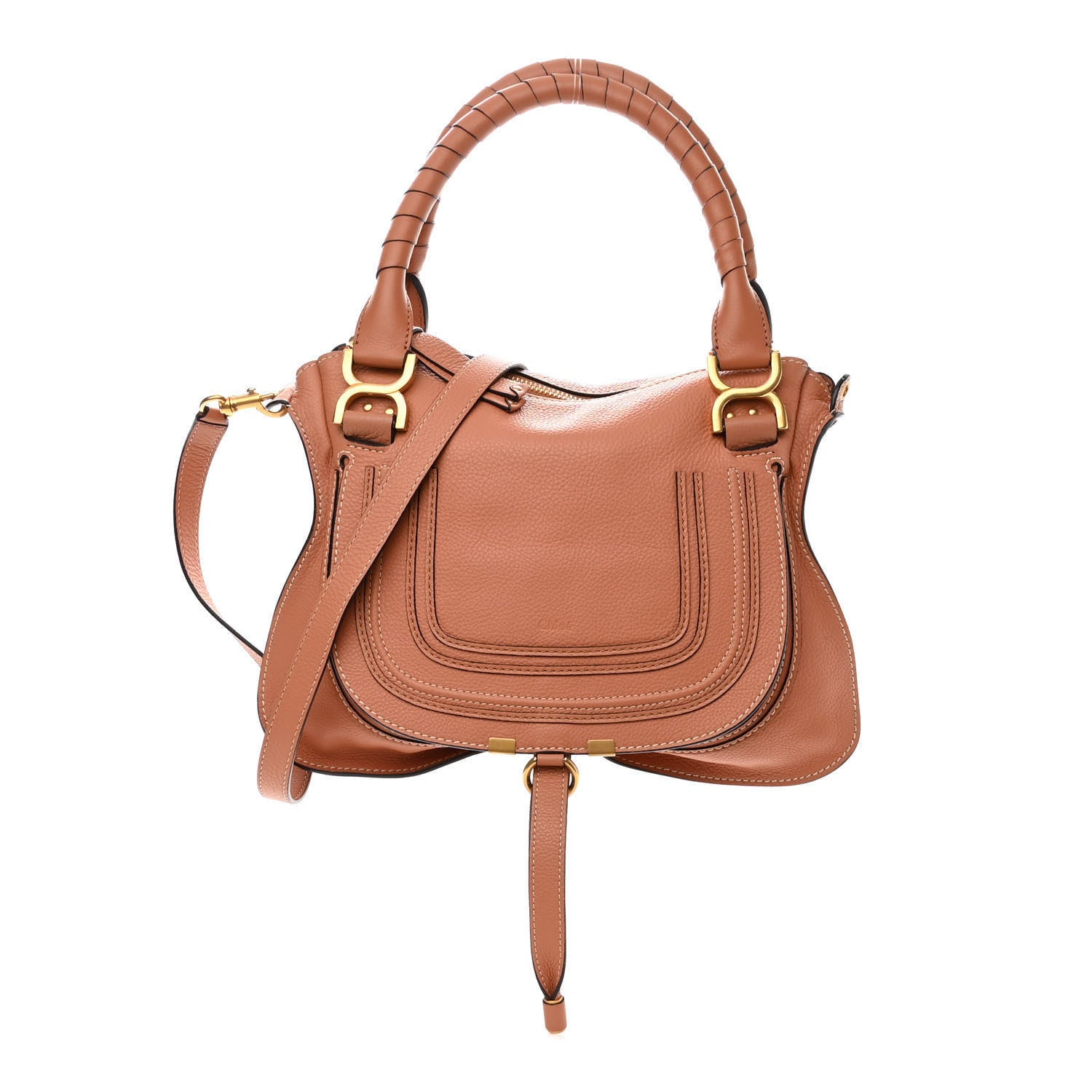Chloe Calfskin Medium Marcie Satchel Muted Brown 1 of 10