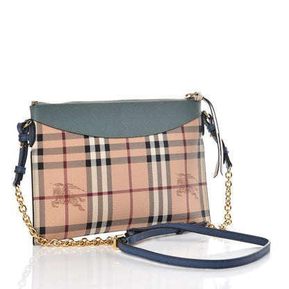 Burberry Haymarket Check Derby Peyton Crossbody Clutch Bag Eucalyptus Green 3 of 7