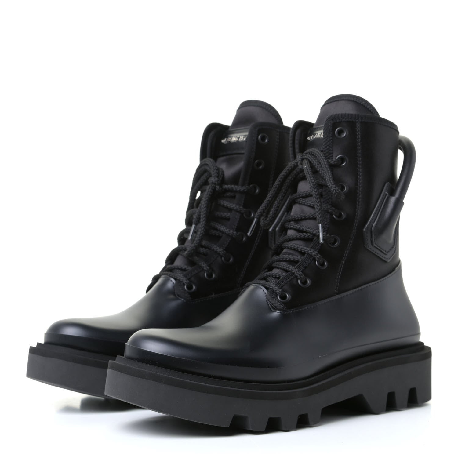 Givenchy Satin Neoprene Combat Rain Boots 39 Black 3 of 10