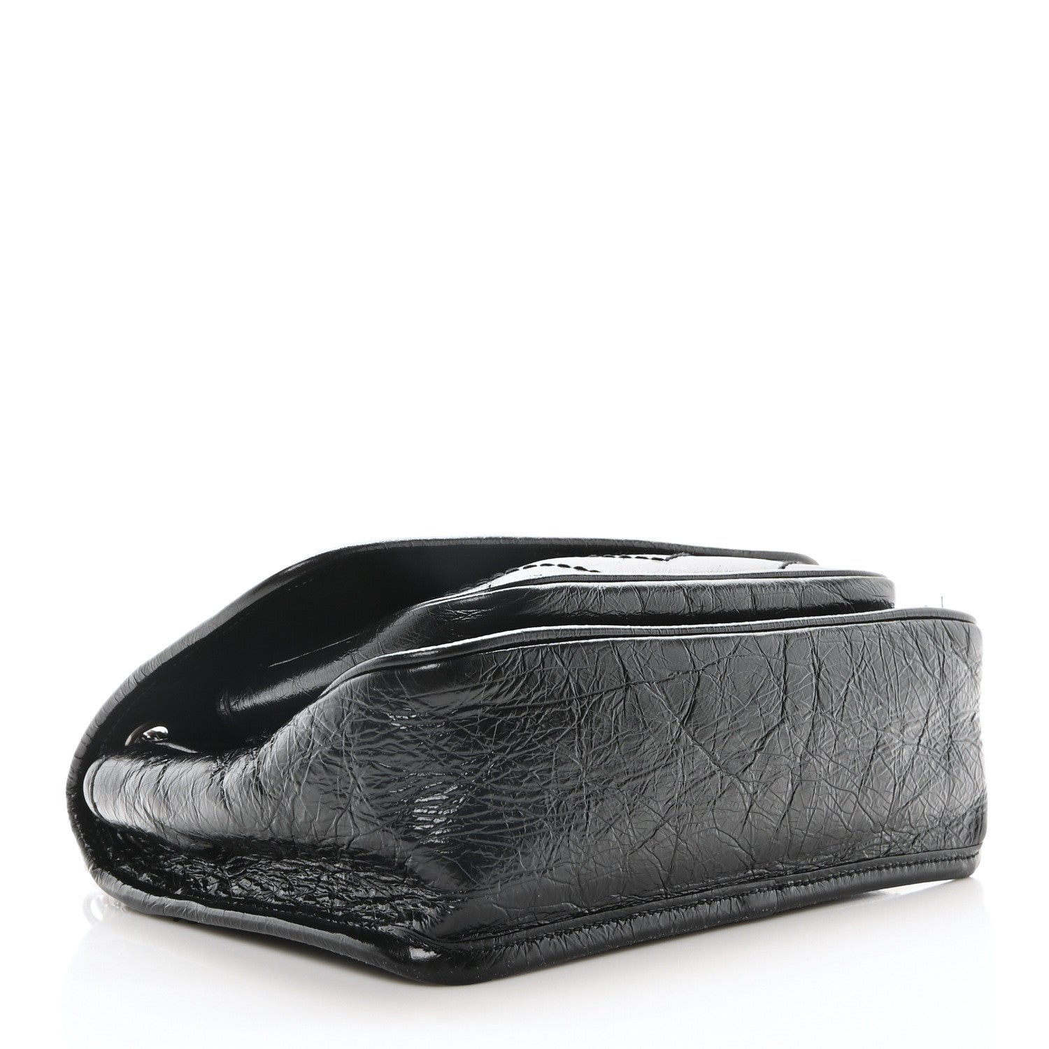 Saint Laurent Crinkled Calfskin Matelasse Monogram Baby Niki Chain Satchel Black 4 of 10
