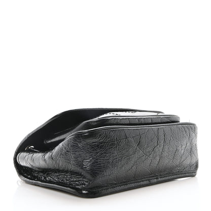 Saint Laurent Crinkled Calfskin Matelasse Monogram Baby Niki Chain Satchel Black 4 of 10