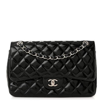 Chanel Patent Quilted Jumbo Double Flap Black 1 of 10