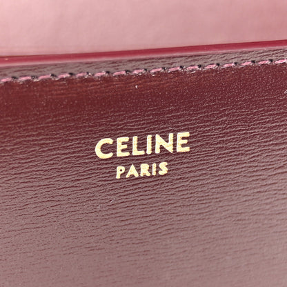 Celine Shiny Calfskin Triomphe Margo Wallet on Chain Burgundy 6 of 11