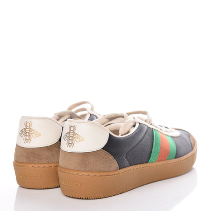Gucci Calfskin Suede Web Womens G74 Sneakers 36.5 Ardesia Black New Mystic White 4 of 9