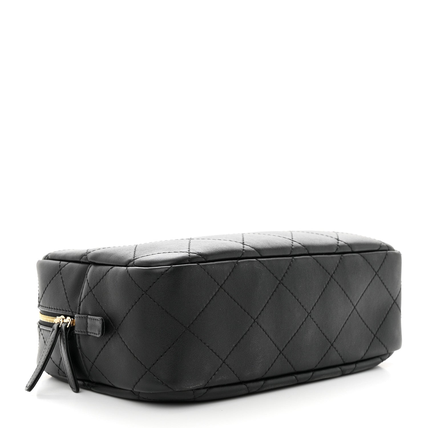 Chanel Calfskin Diamond Stitched Top Handle Bowling Bag Black 4 of 10