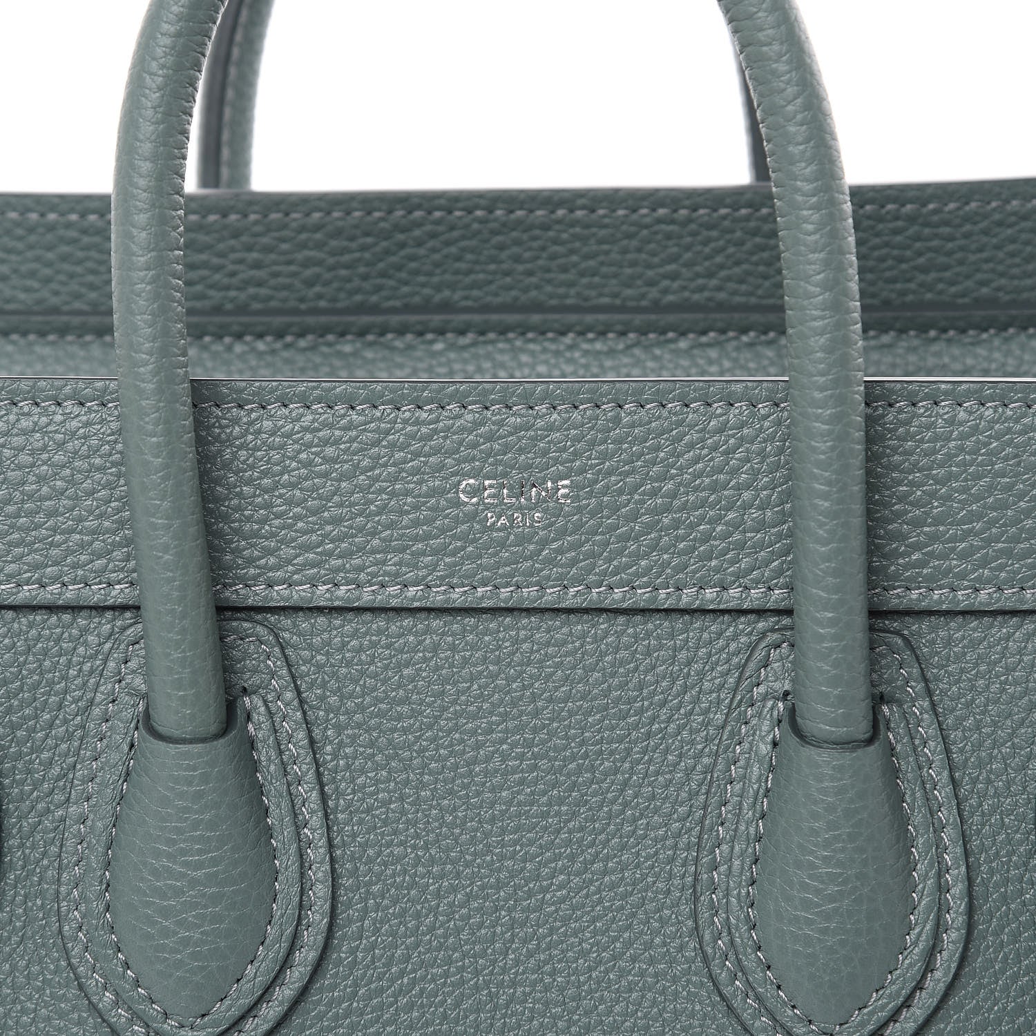 Celine Drummed Calfskin Nano Luggage Celadon 8 of 10