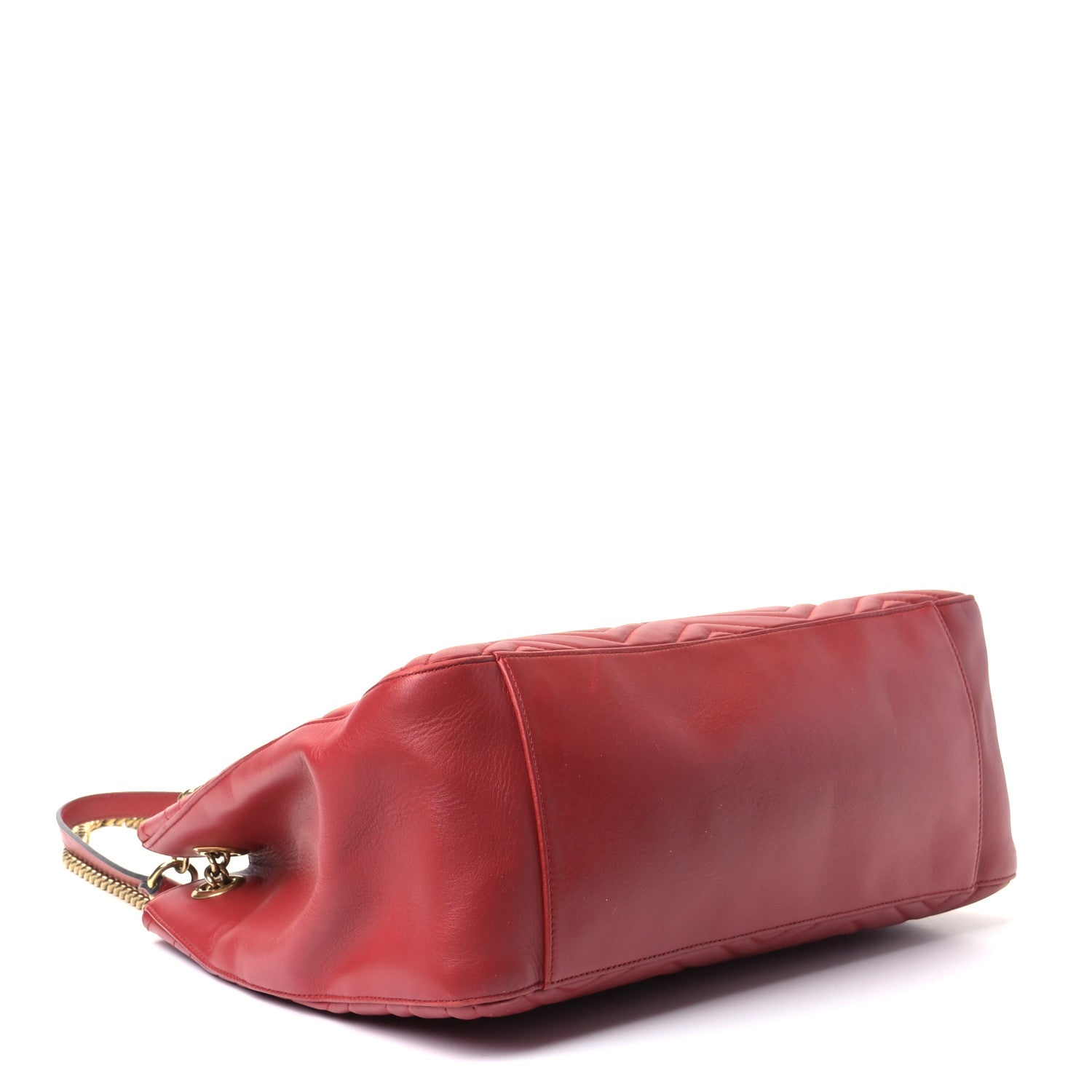 Gucci Calfskin Matelasse Medium GG Marmont Shoulder Tote Bag Hibiscus Red 3 of 5