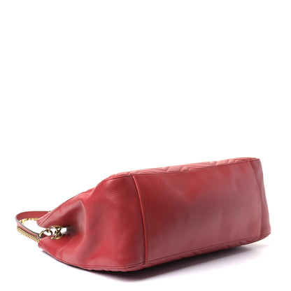 Gucci Calfskin Matelasse Medium GG Marmont Shoulder Tote Bag Hibiscus Red 3 of 5