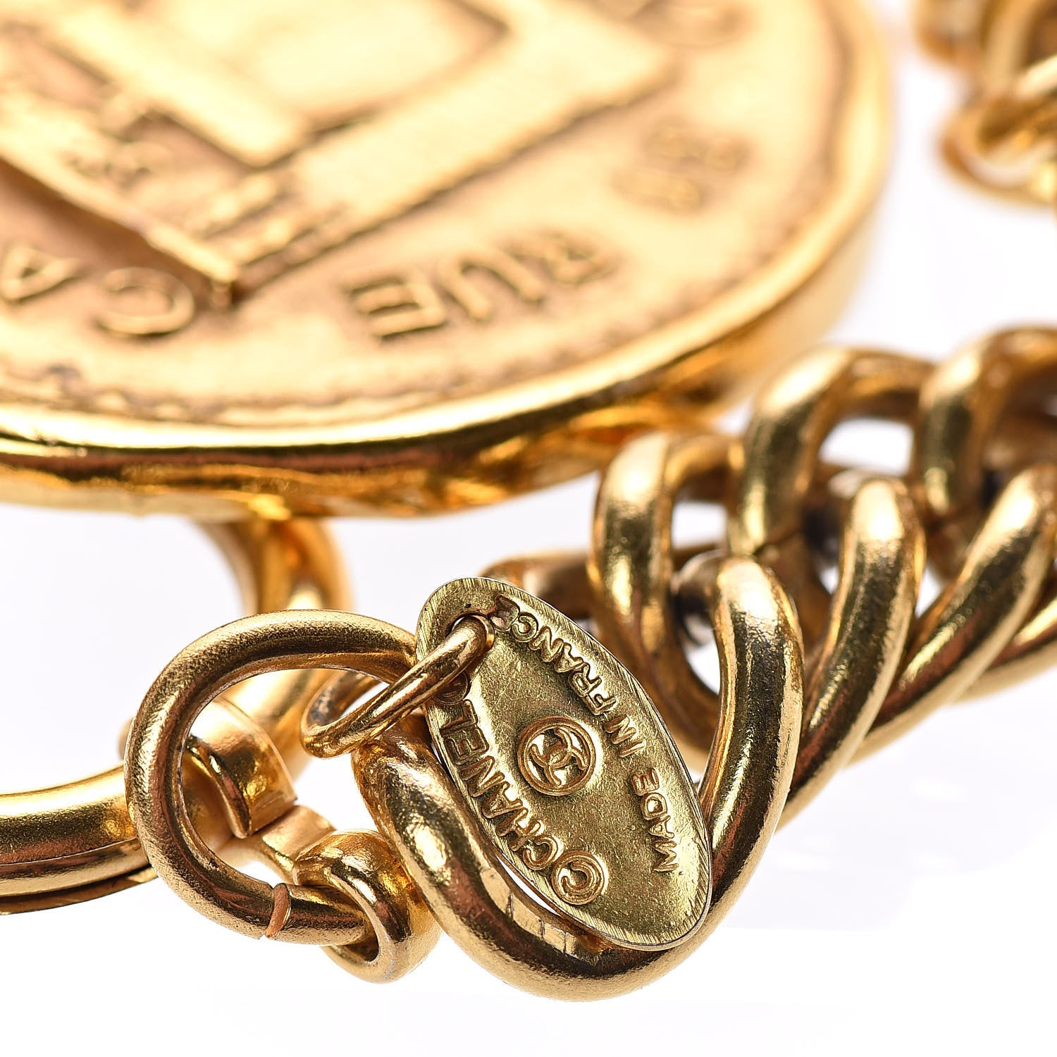 Chanel 31 Rue Cambon Paris Medallion Chain Bracelet Gold 4 of 4