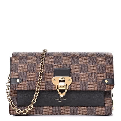Louis Vuitton Damier Ebene Vavin Chain Wallet Black 1 of 10