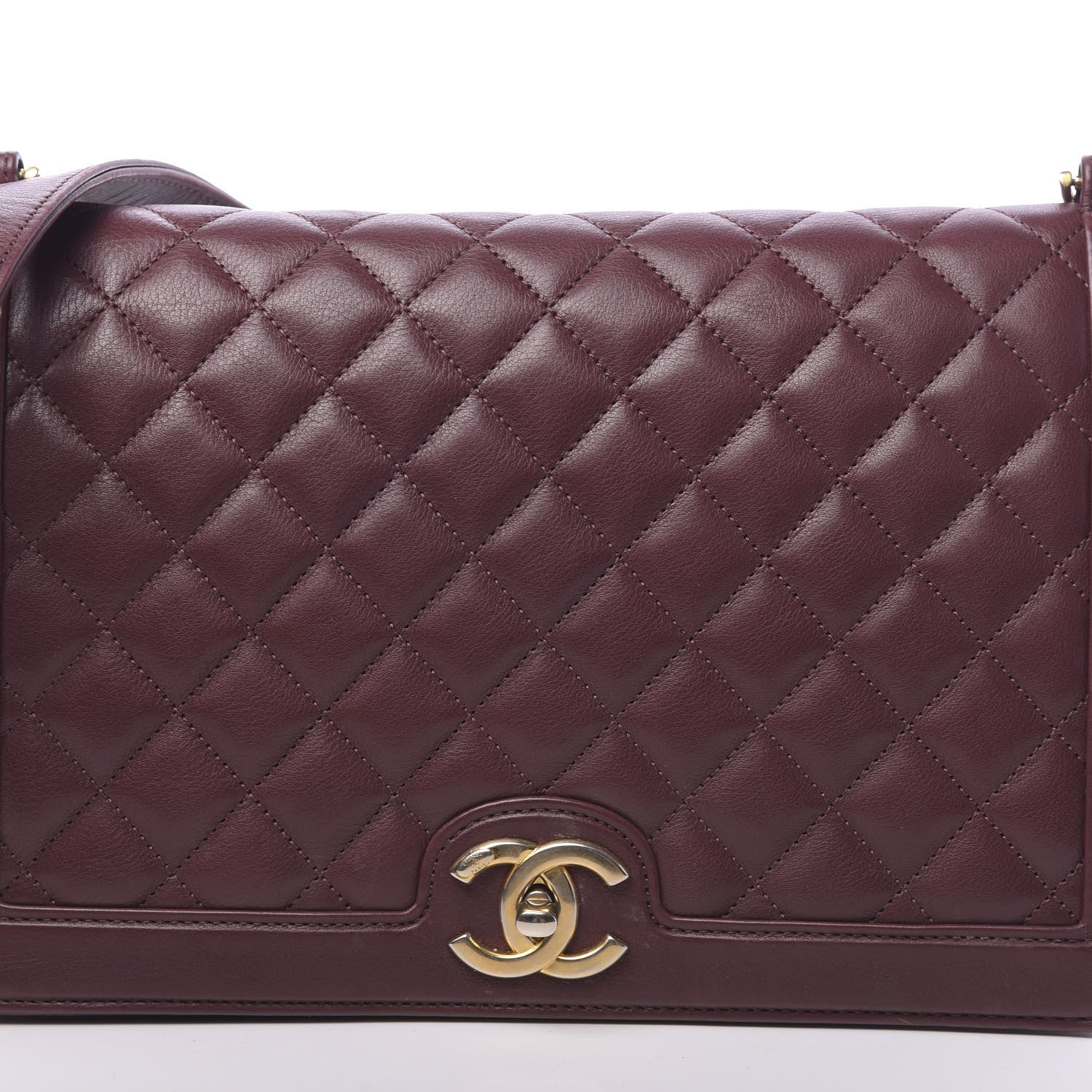 Chanel Calfskin Quilted Large Flap Bag Burgundy 12 of 12