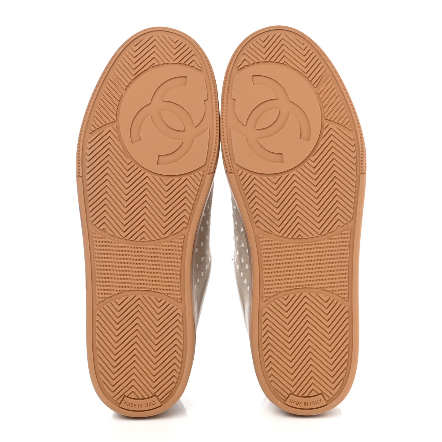 Fabric Suede Calfskin Logo Sneakers 41 Beige Black White