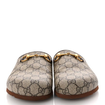 Gucci GG Supreme Monogram Miro Soft Calfskin Womens Horsebit Slippers 39.5 Beige Ebony New Acero 3 of 10