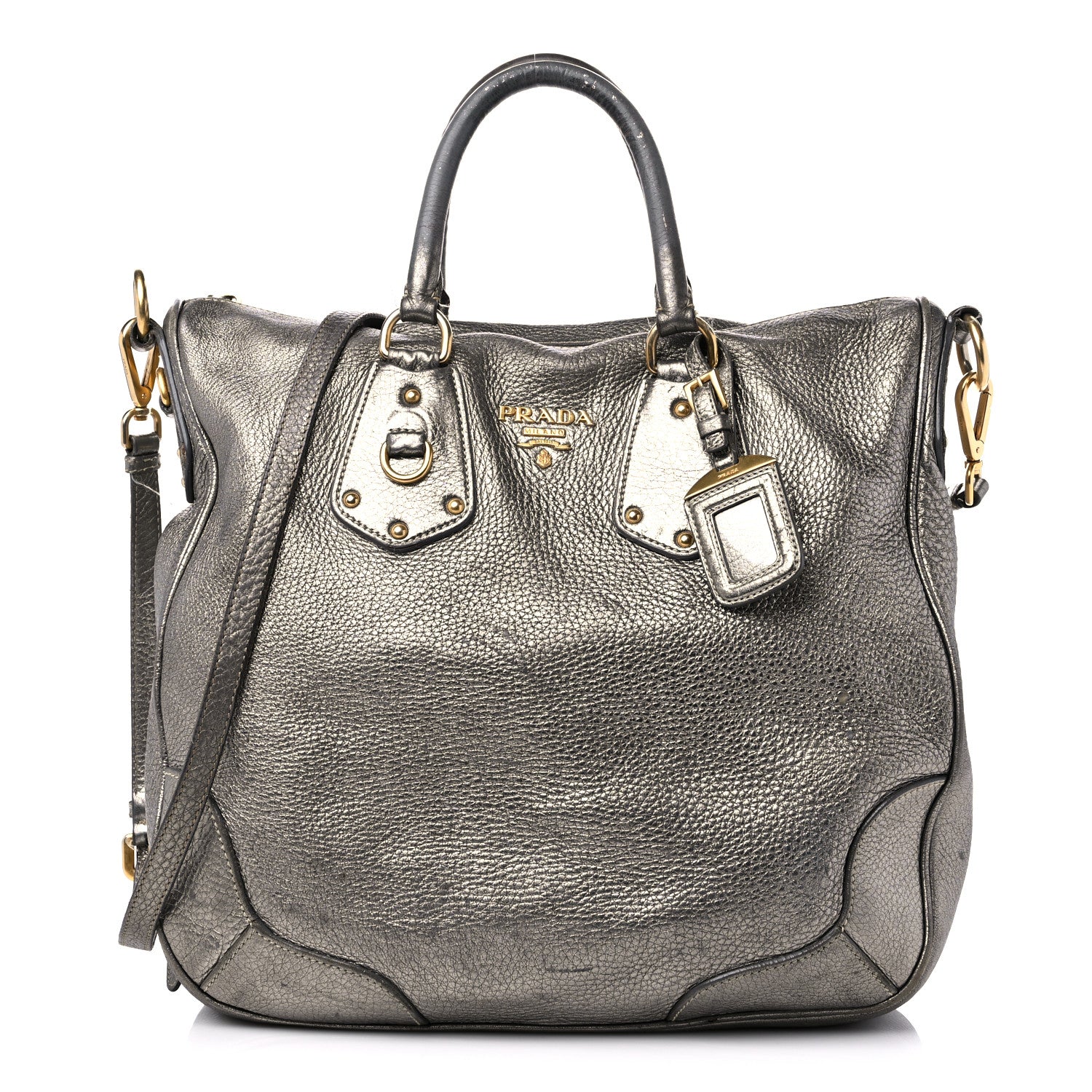 Prada Metallic Vitello Daino Tote 1 of 22