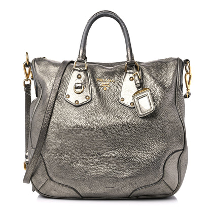 Prada Metallic Vitello Daino Tote 1 of 22