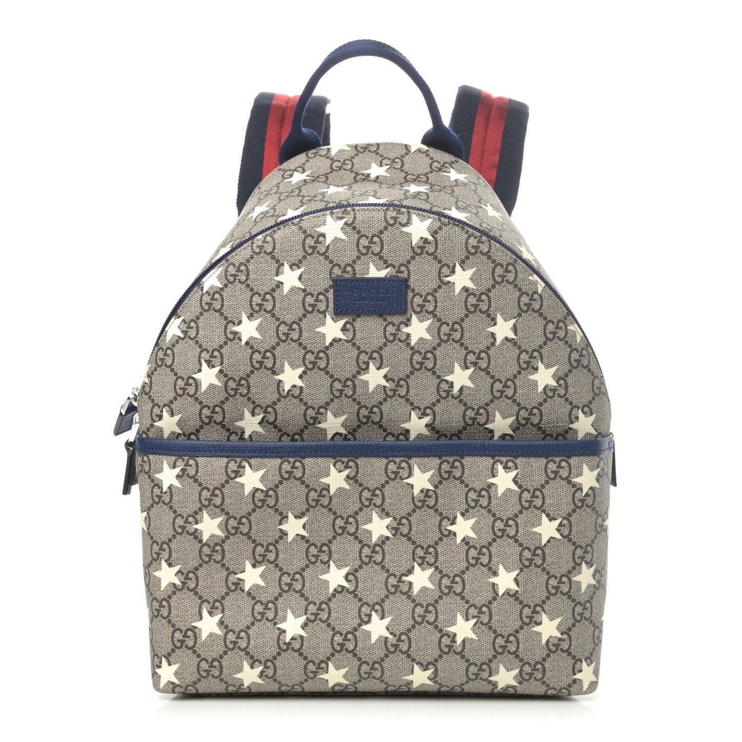 GG Supreme Monogram Stars Childrens Backpack Beige Ebony Yellow Royal