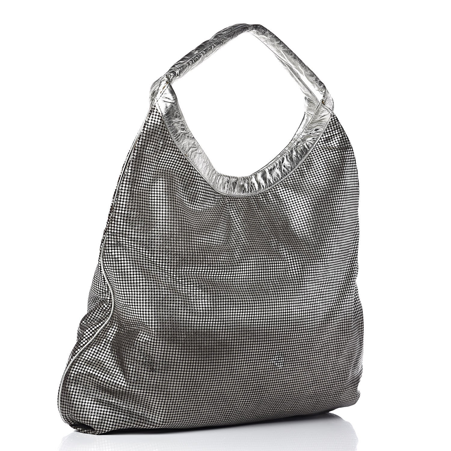 Chanel Metallic Perforated Lambskin Hollywood Hobo Silver 3 of 17