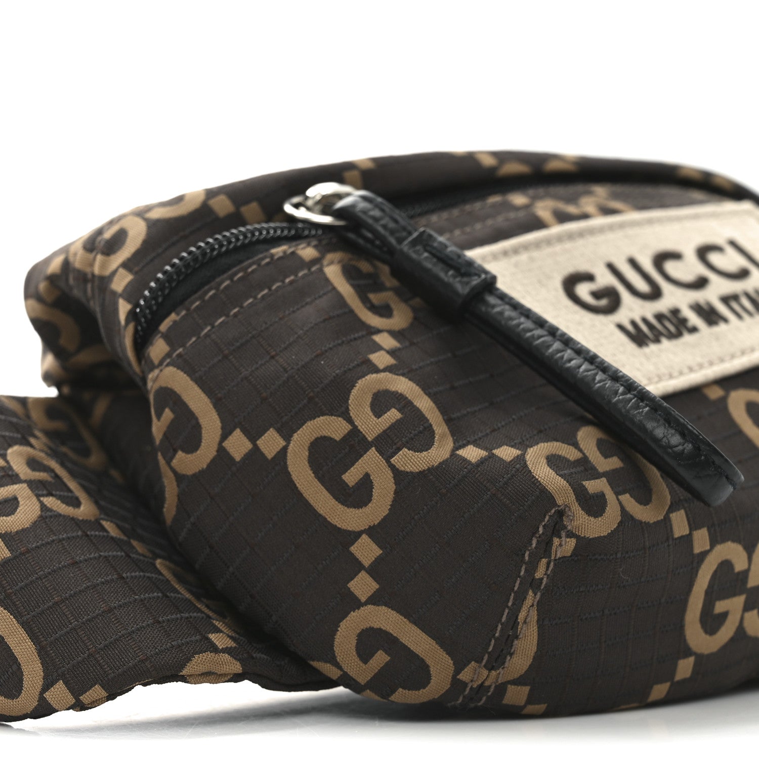 Gucci Recycled Polyester Monogram Jumbo GG Belt Bag Ebony Beige 9 of 10
