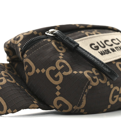 Gucci Recycled Polyester Monogram Jumbo GG Belt Bag Ebony Beige 9 of 10